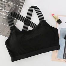 Load image into Gallery viewer, Sexy Back Padded Sports Bras Cross Straps Yoga Sport Bra Top Women Shockproof Breathable Fitness Running Gym Vest Top Sportswear
